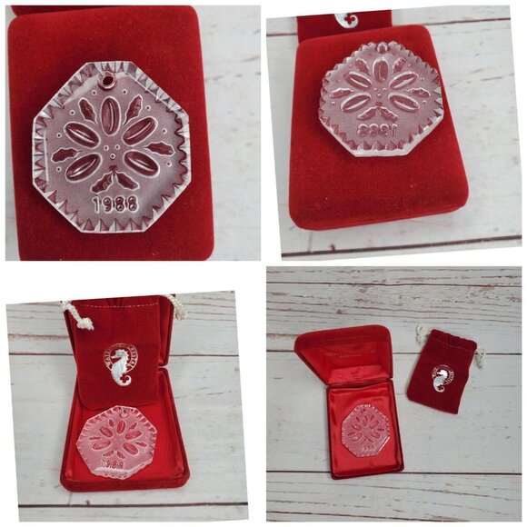 1988 Waterford Crystal 12 Days Christmas 5 Golden Rings Snowflake Ornament - Picture 2 of 12